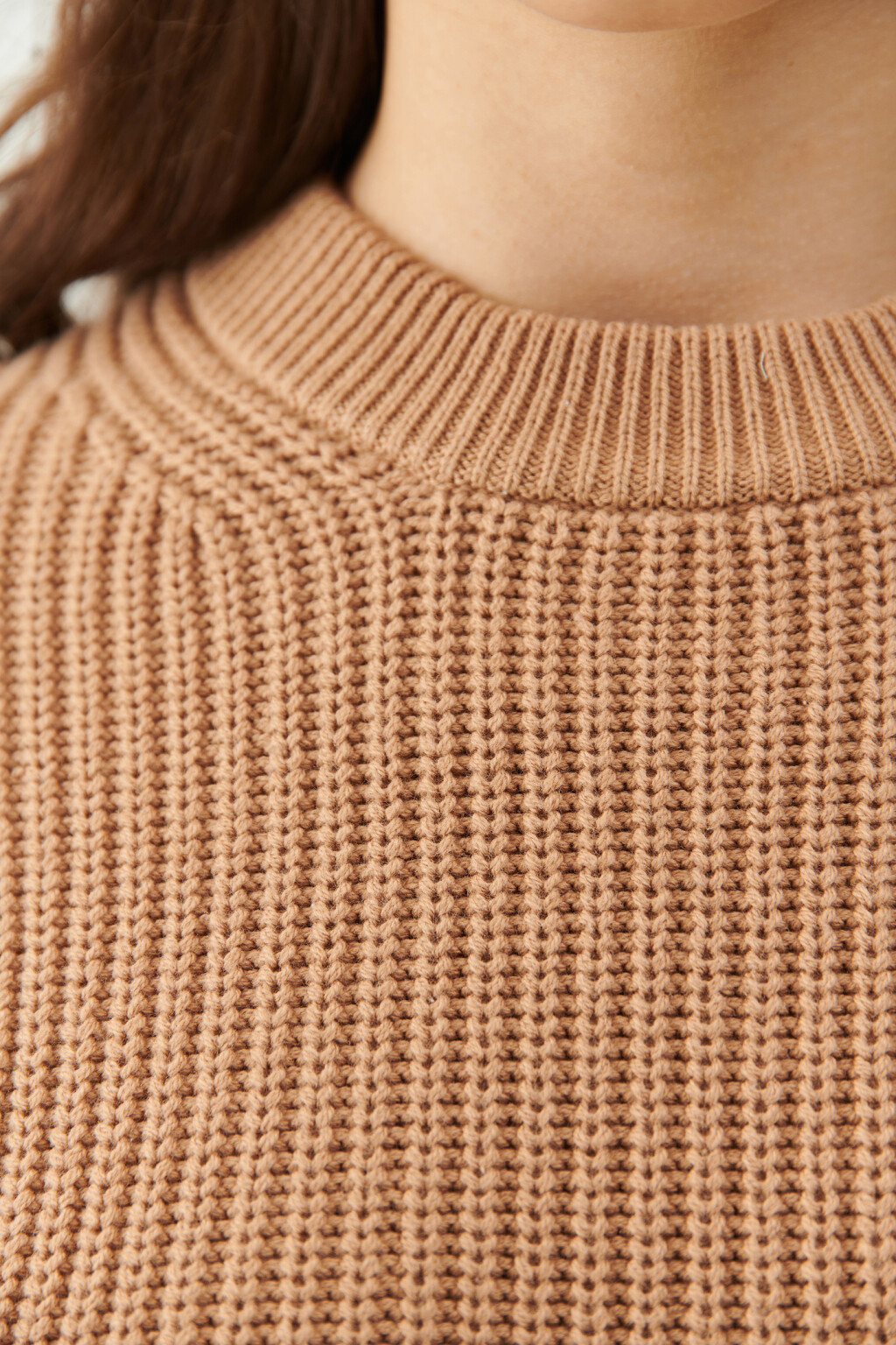 Свитер oversize крупной вязки - цвет бежевый - 5