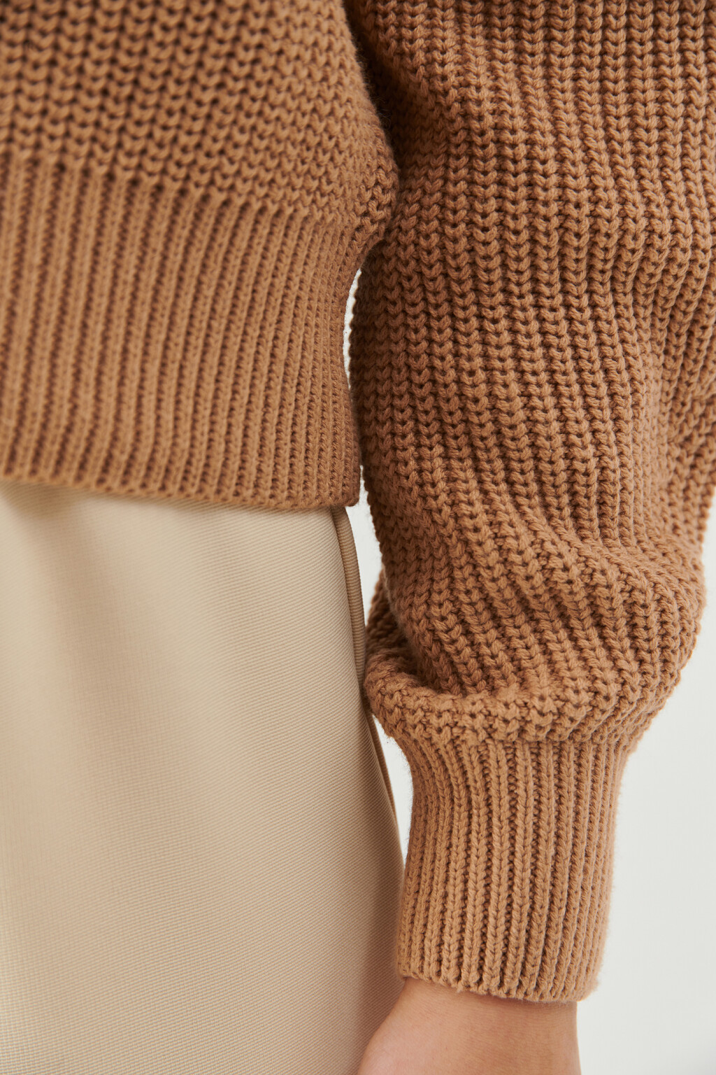 Свитер oversize крупной вязки - цвет бежевый - 6