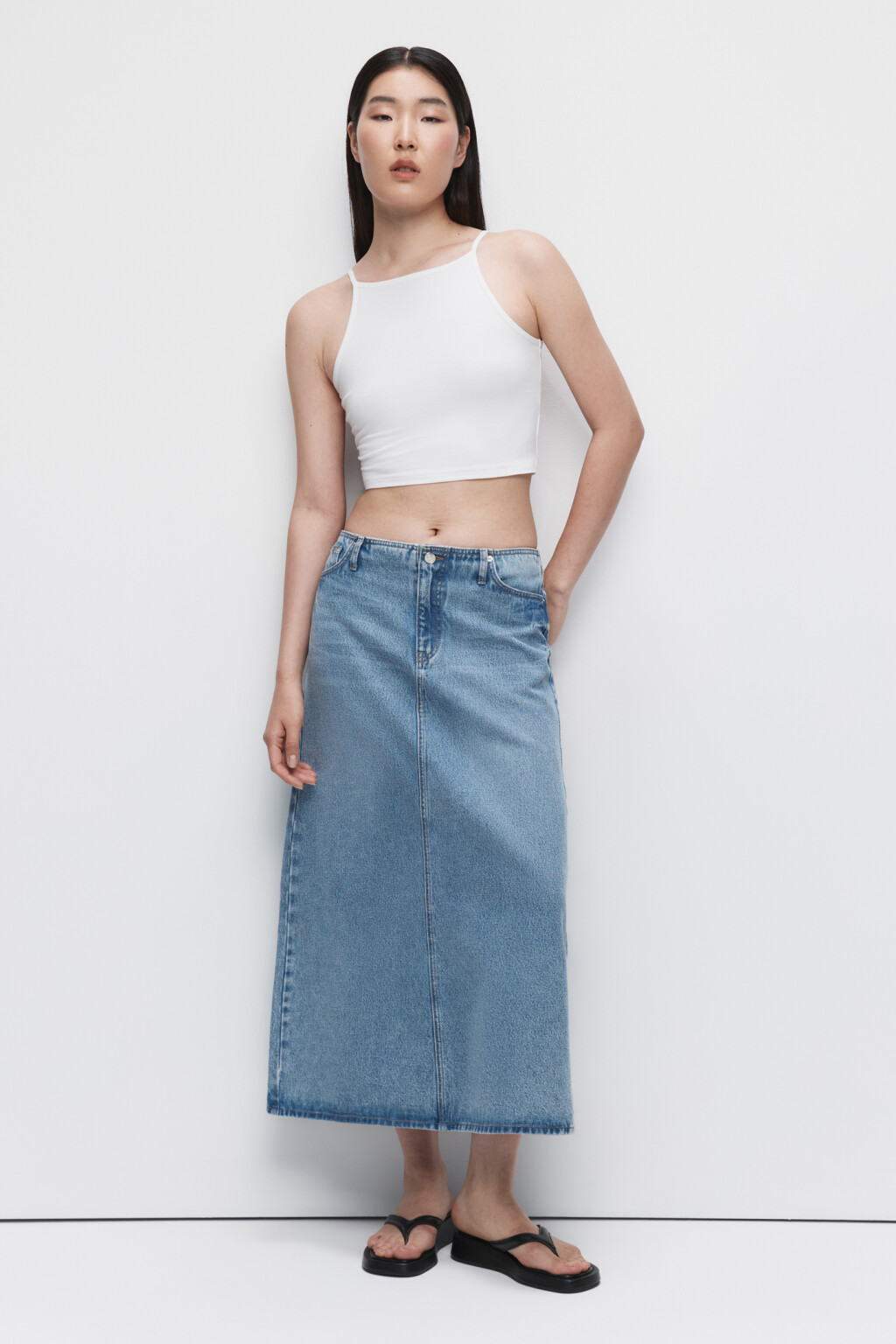 Майка-топ CROPTOP хлопковая укороченная - цвет белый - 1