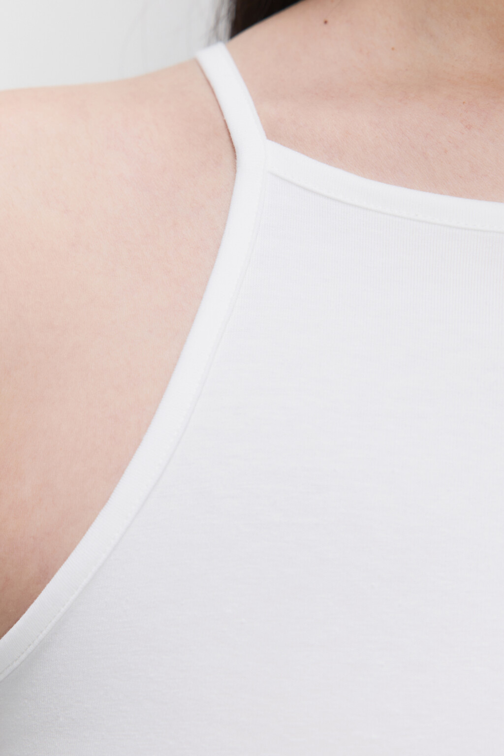 Майка-топ CROPTOP хлопковая укороченная - цвет белый - 5