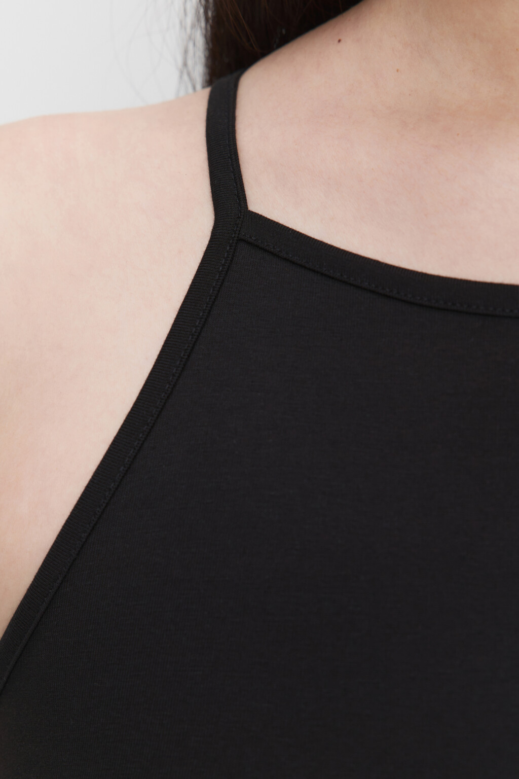 Майка-топ CROPTOP хлопковая укороченная - цвет черный - 5