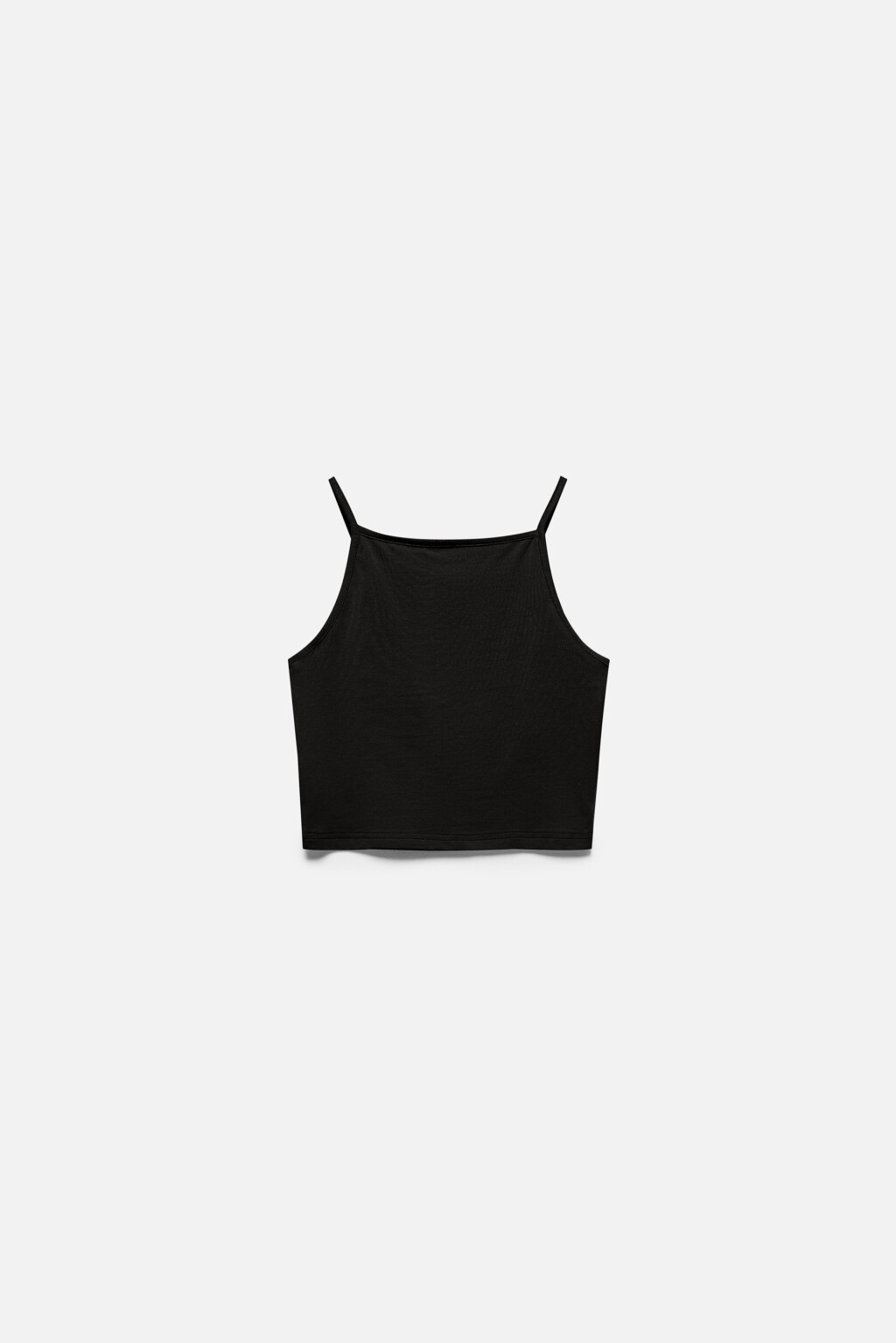 Майка-топ CROPTOP хлопковая укороченная - цвет черный - 8
