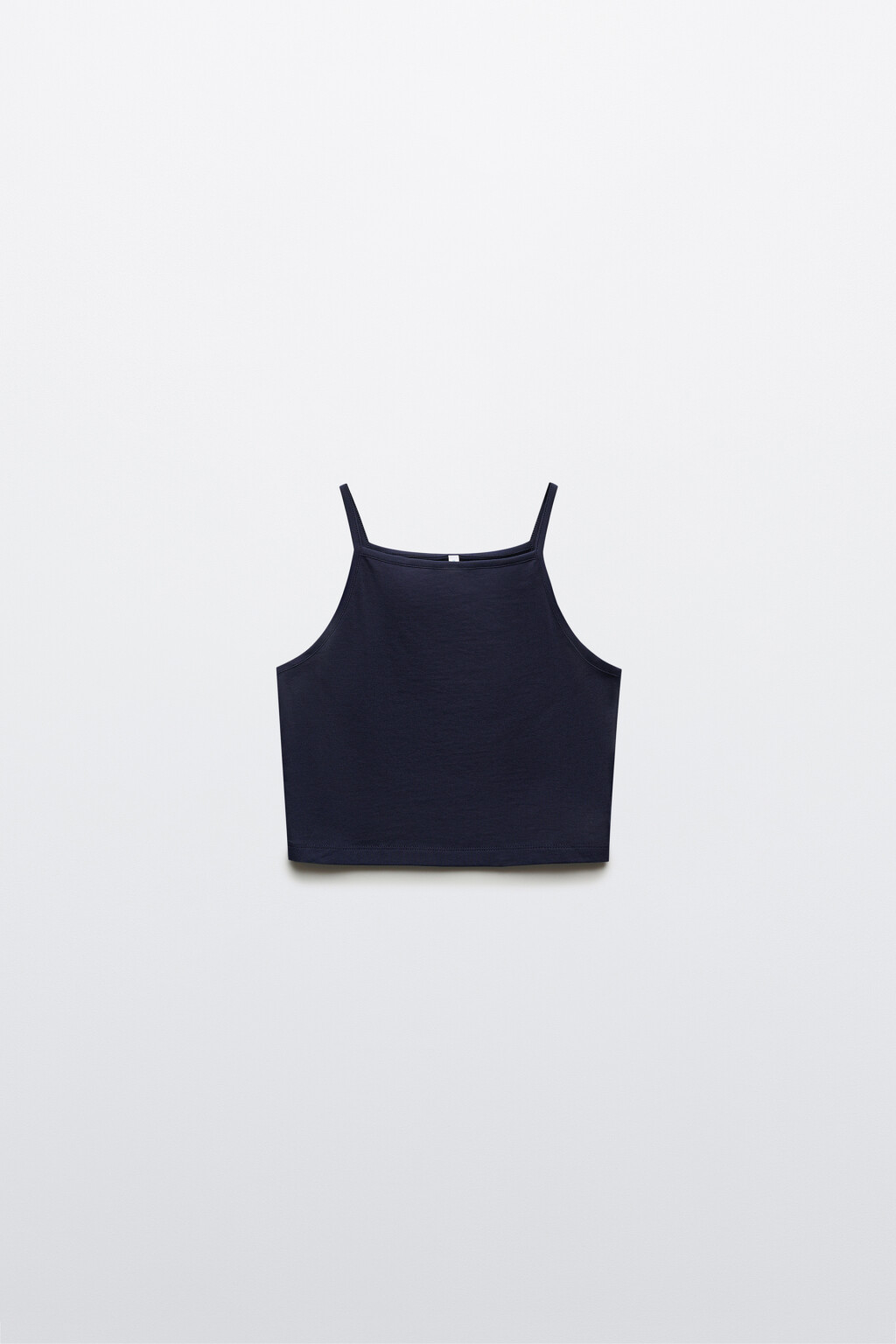 Майка-топ укороченная на тонких бретелях - цвет синий - 1