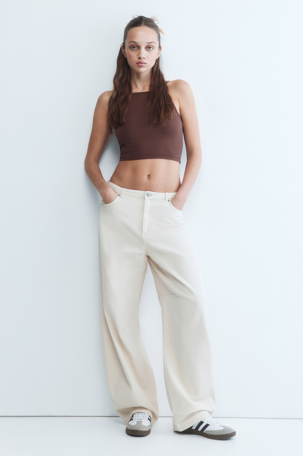 Майка-топ CROPTOP хлопковая укороченная - цвет коричневый - 5