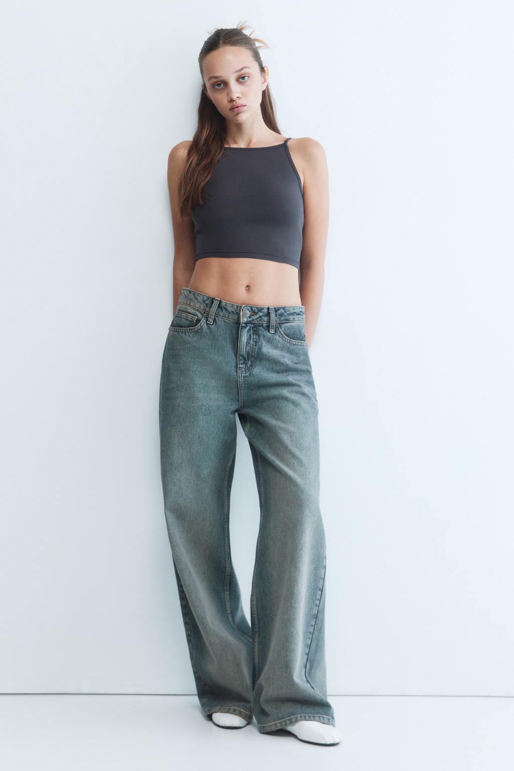 Майка-топ CROPTOP хлопковая укороченная - цвет серый - 5