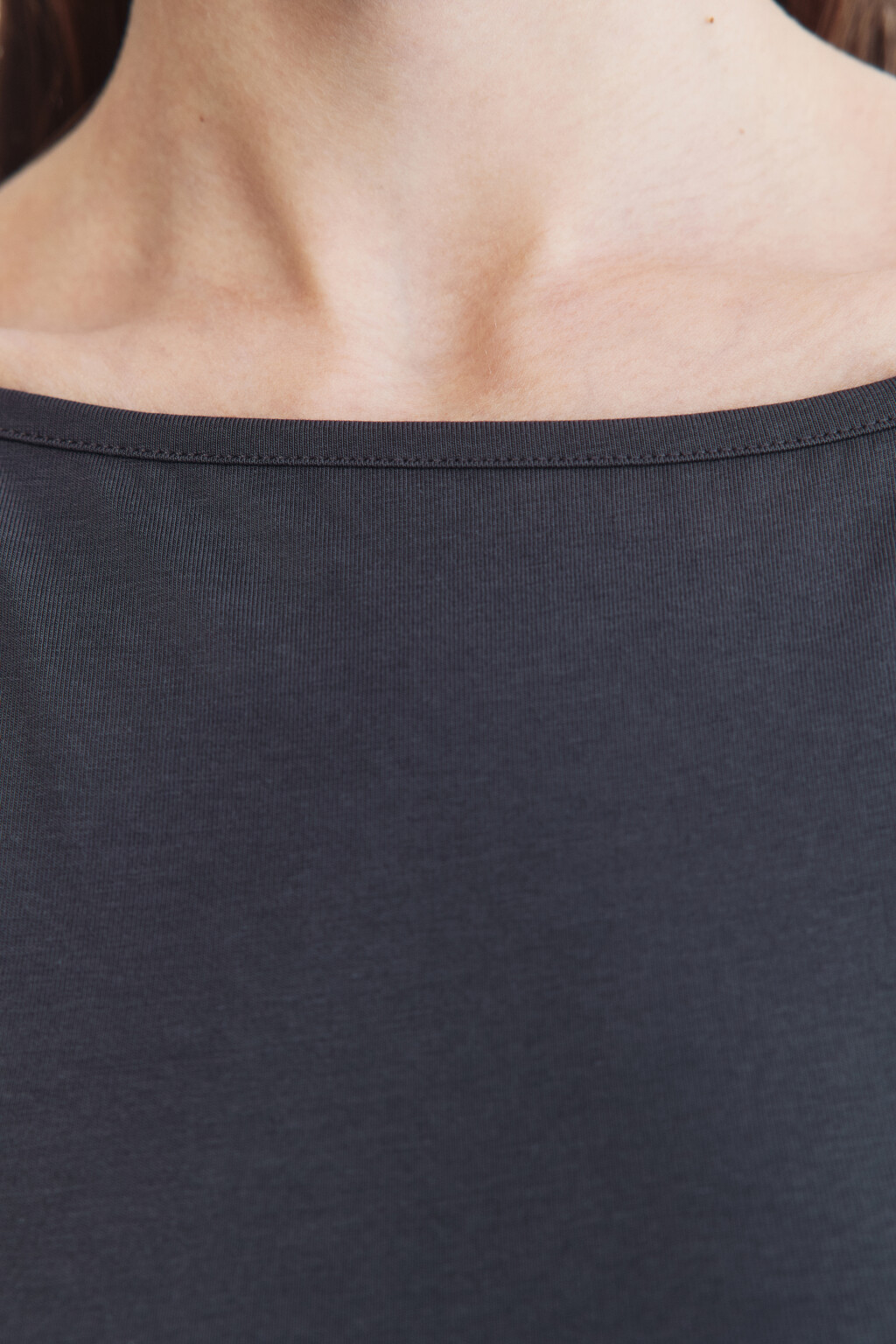 Майка-топ CROPTOP хлопковая укороченная - цвет серый - 6