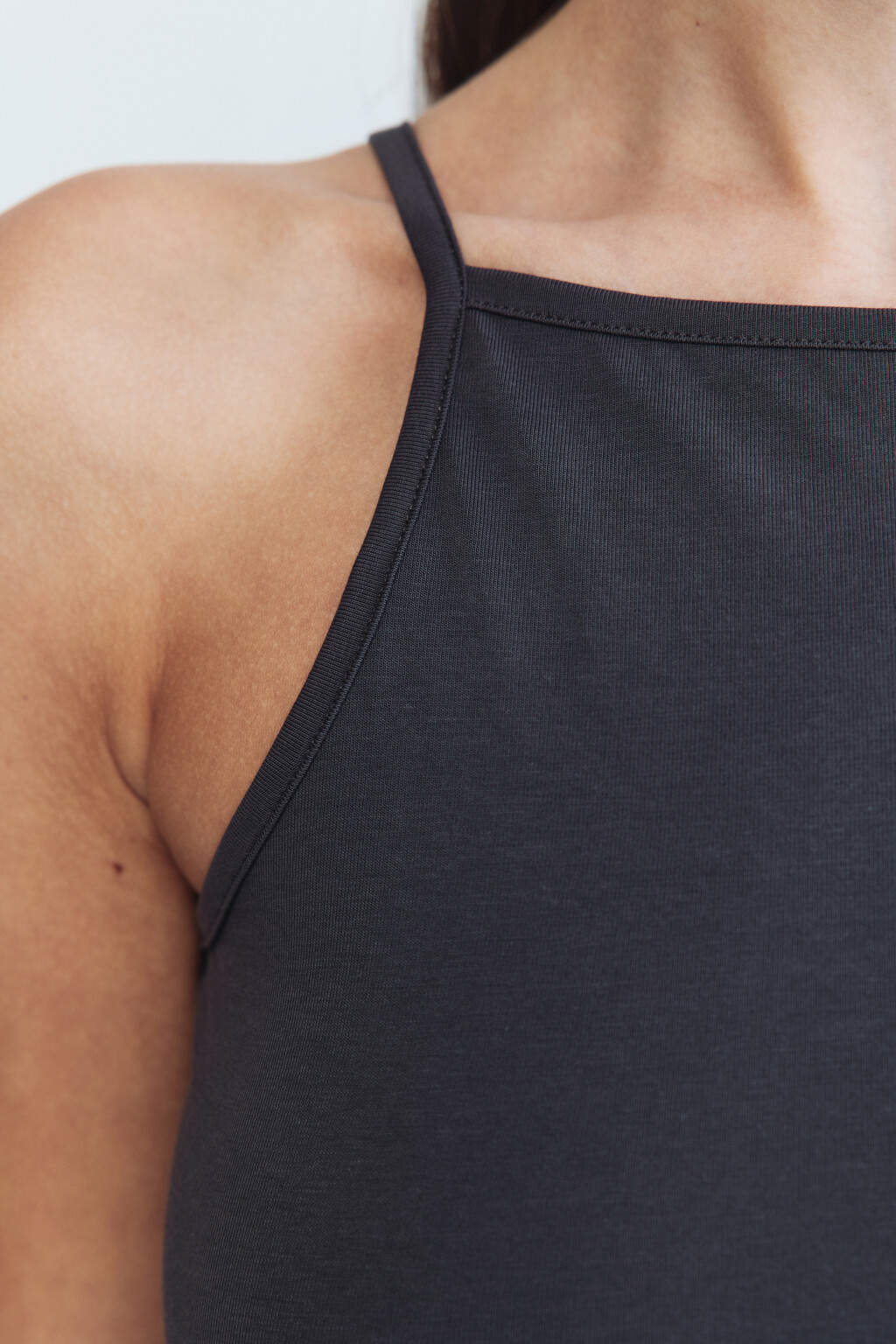 Майка-топ CROPTOP хлопковая укороченная - цвет серый - 7