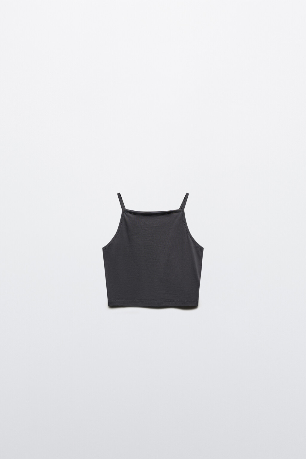 Майка-топ на тонких бретелях - цвет серый - 7