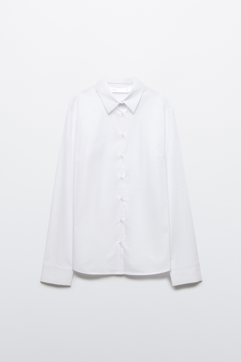 Блузка приталенная с длинными рукавами - цвет белый - 7