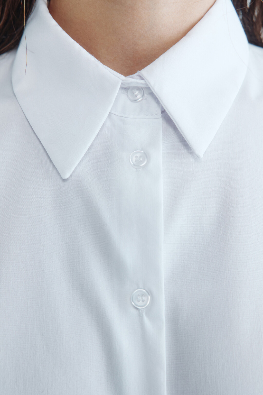 Блузка-рубашка Cambridge базовая полуприталенная - цвет белый - 7