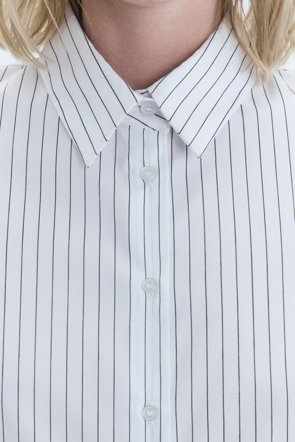 Рубашка Cambridge полуприталенная в полоску - цвет белый - 6