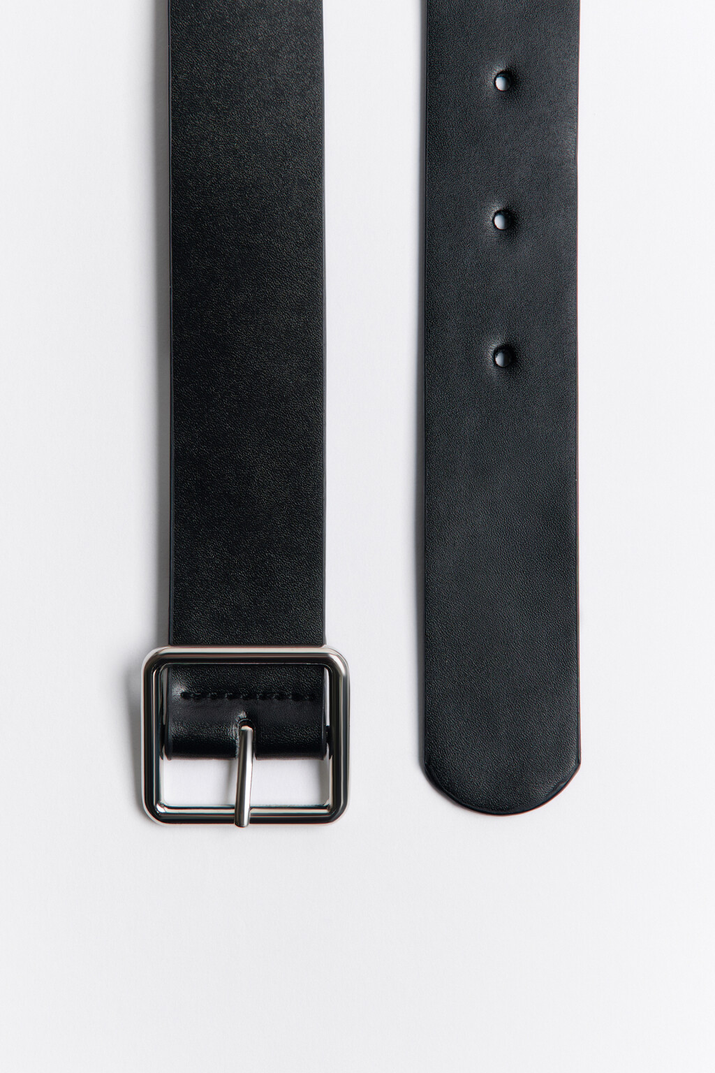 Ремень брючный с квадратной пряжкой - цвет черный - 2