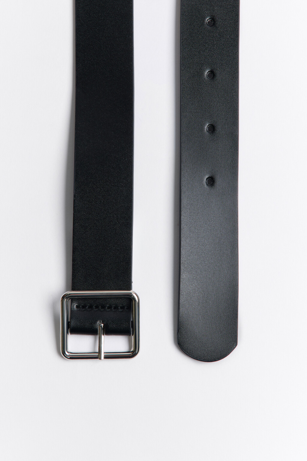Ремень брючный с квадратной пряжкой - цвет черный - 2