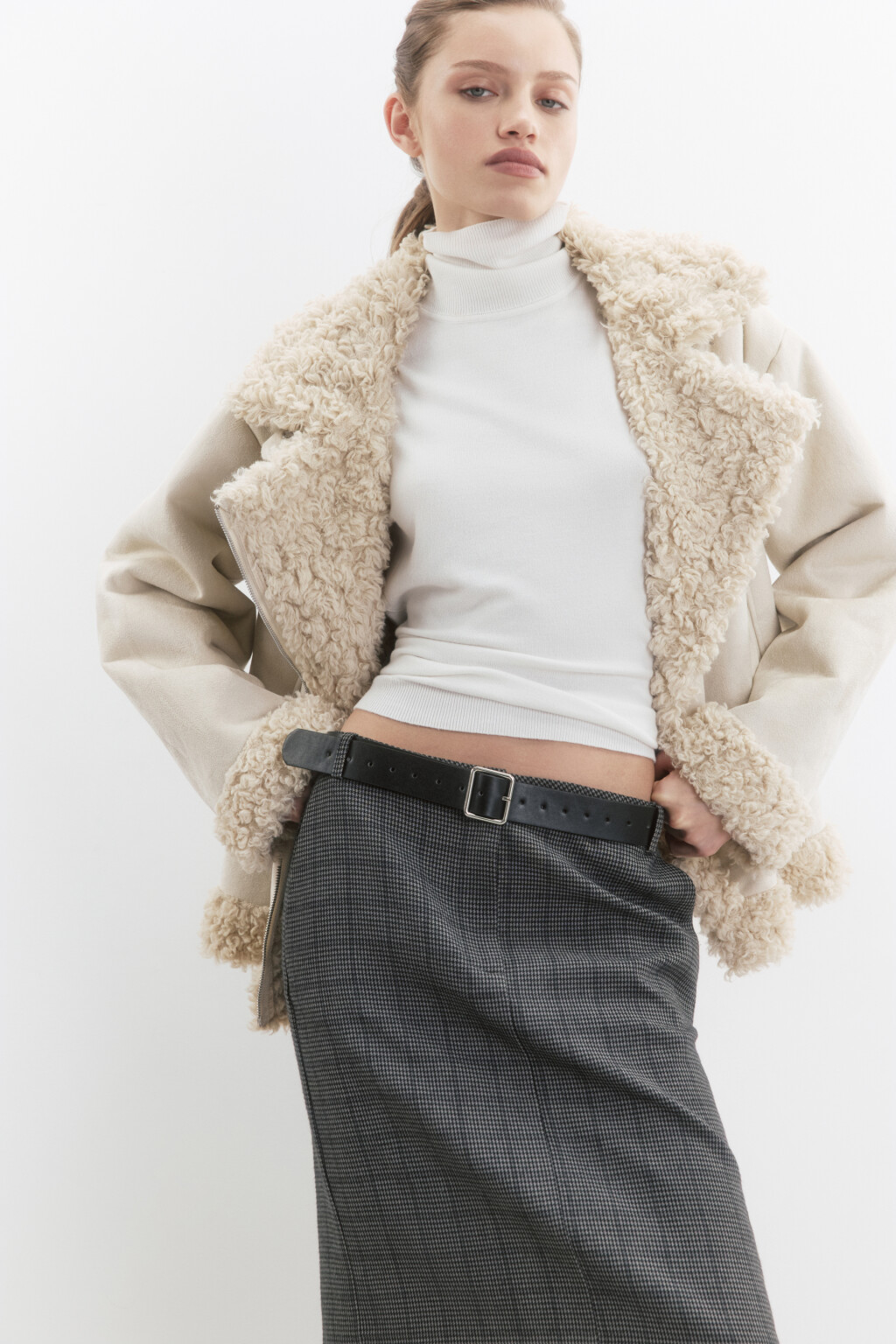 Ремень брючный с квадратной пряжкой - цвет черный - 3