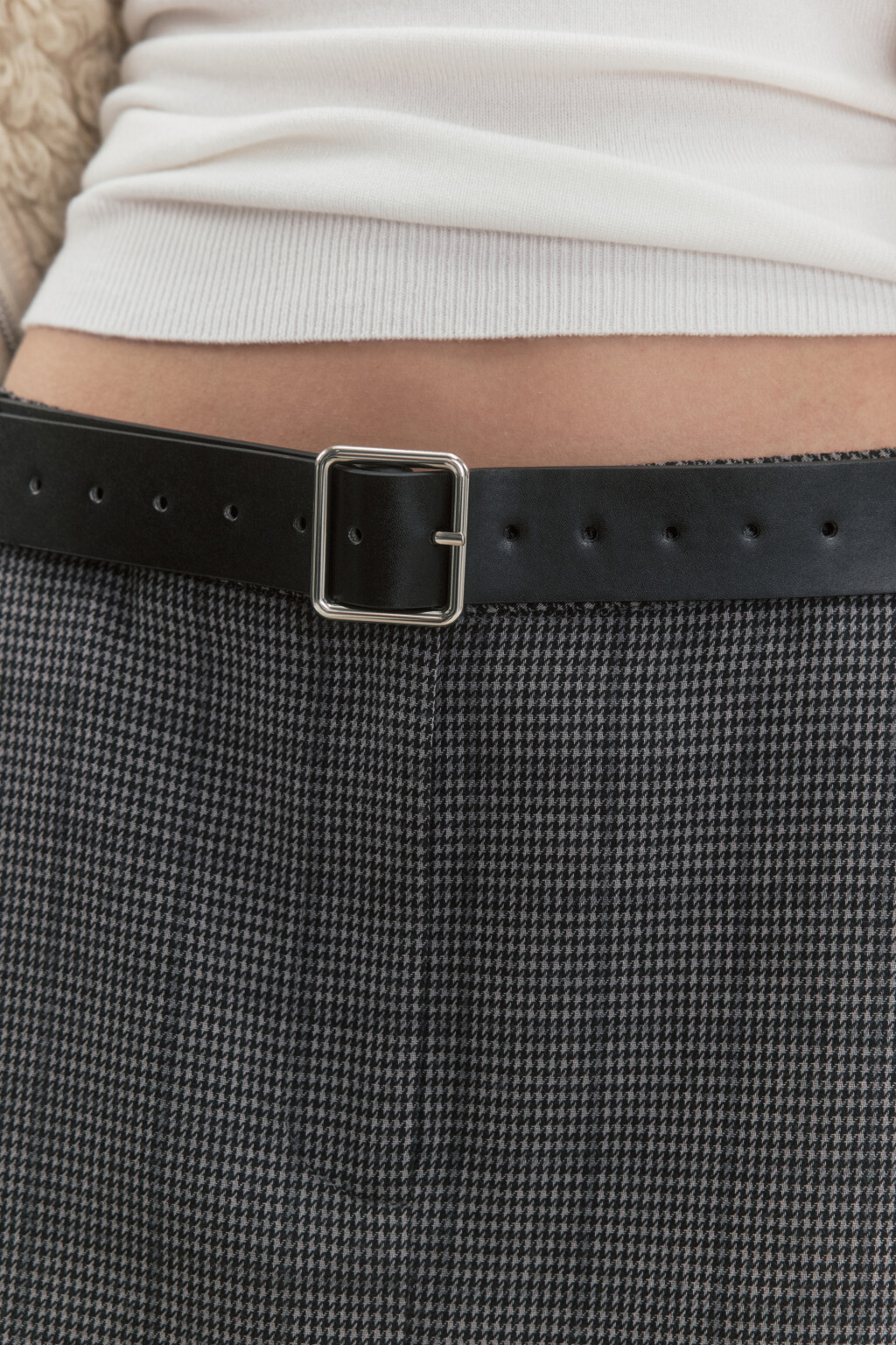 Ремень брючный с квадратной пряжкой - цвет черный - 5