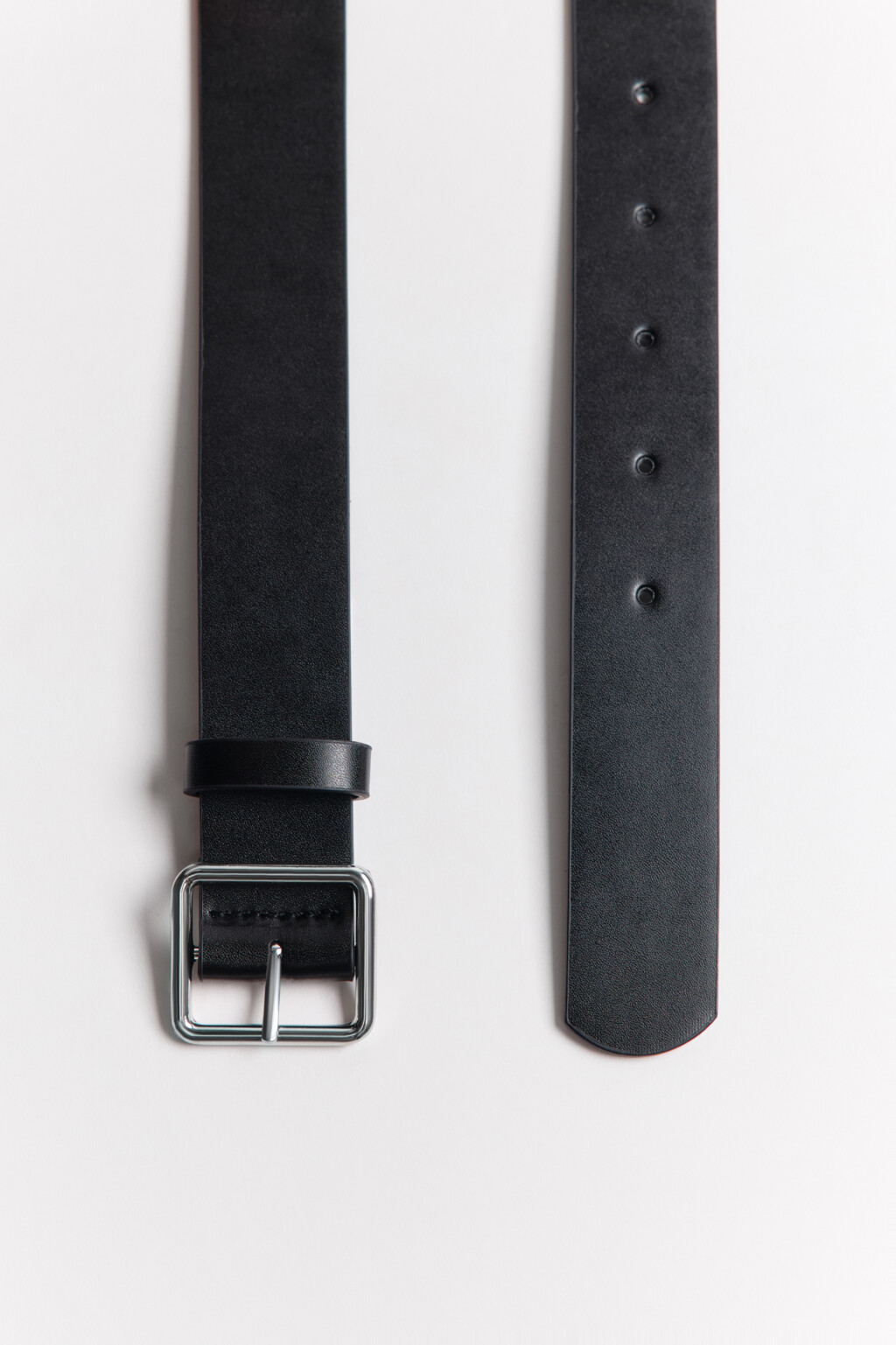 Ремень брючный с квадратной пряжкой - цвет черный - 2
