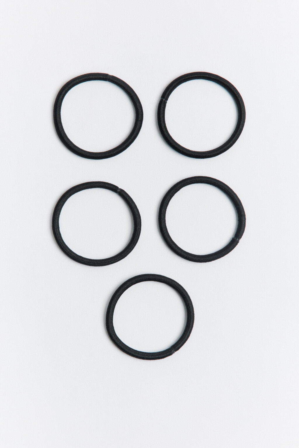 Набор резинок для волос тонких (5 штук) - цвет черный - 1