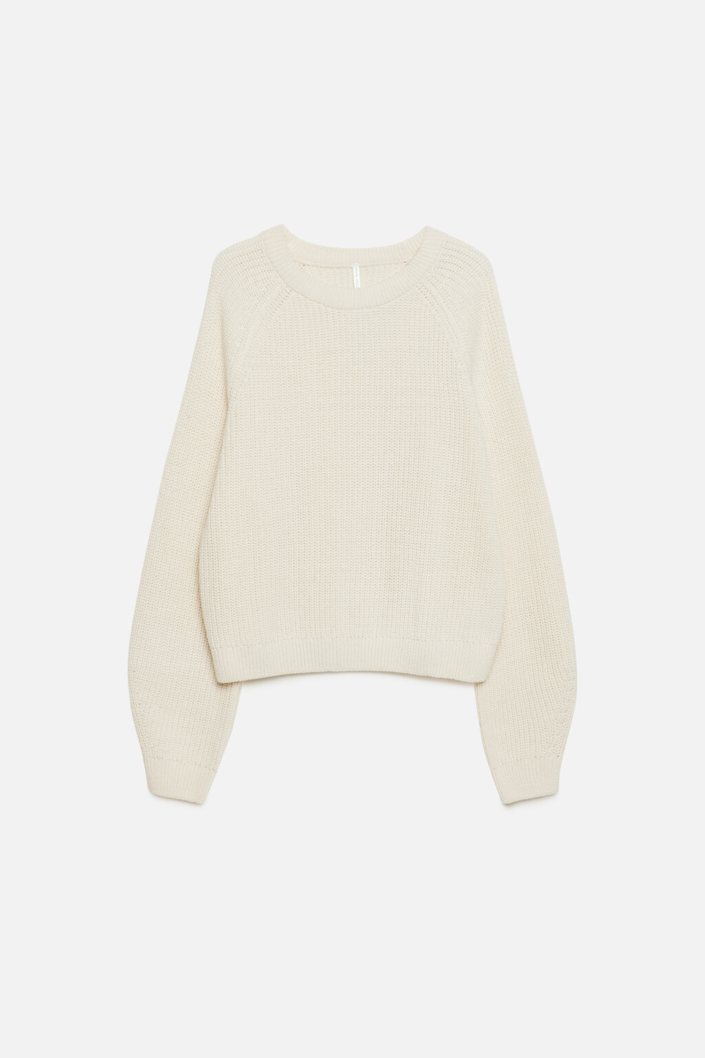 Джемпер свободный вязаный в рубчик с рукавами реглан - цвет бежевый - 12