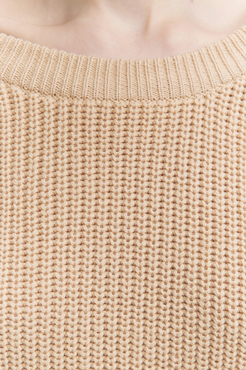 Джемпер вязаный в рубчик с рукавами реглан - цвет бежевый - 6