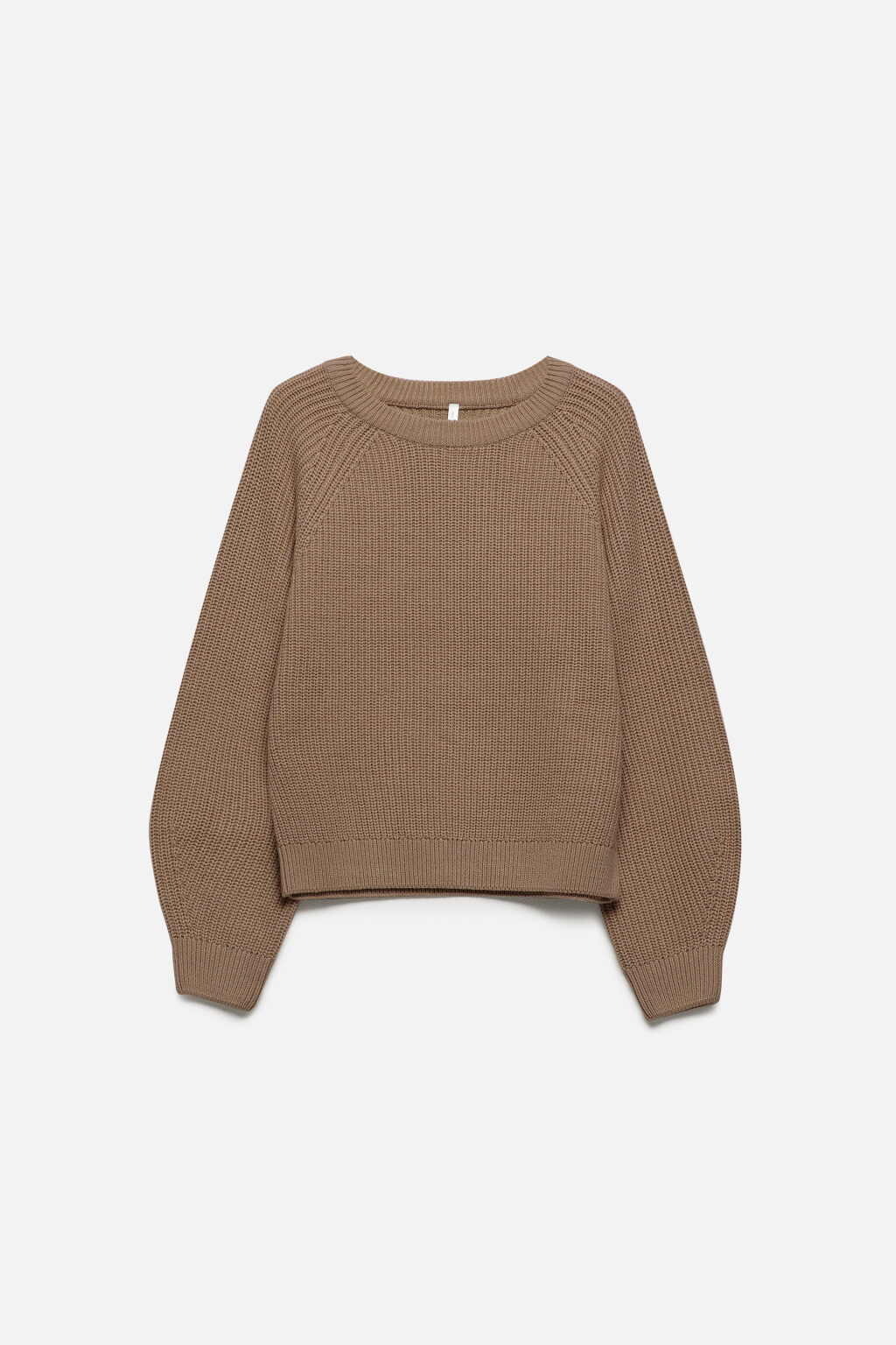 Джемпер вязаный в рубчик с рукавами-реглан - цвет бежевый - 9