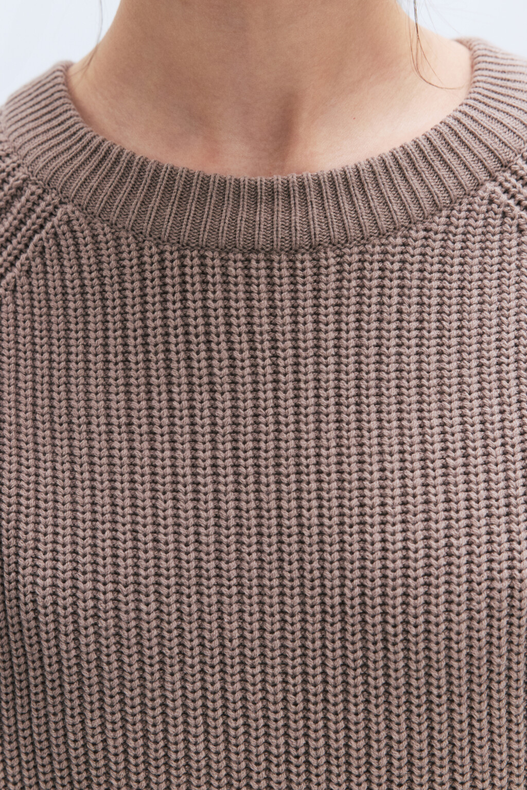 Джемпер вязаный в рубчик с рукавами-реглан - цвет бежевый - 7