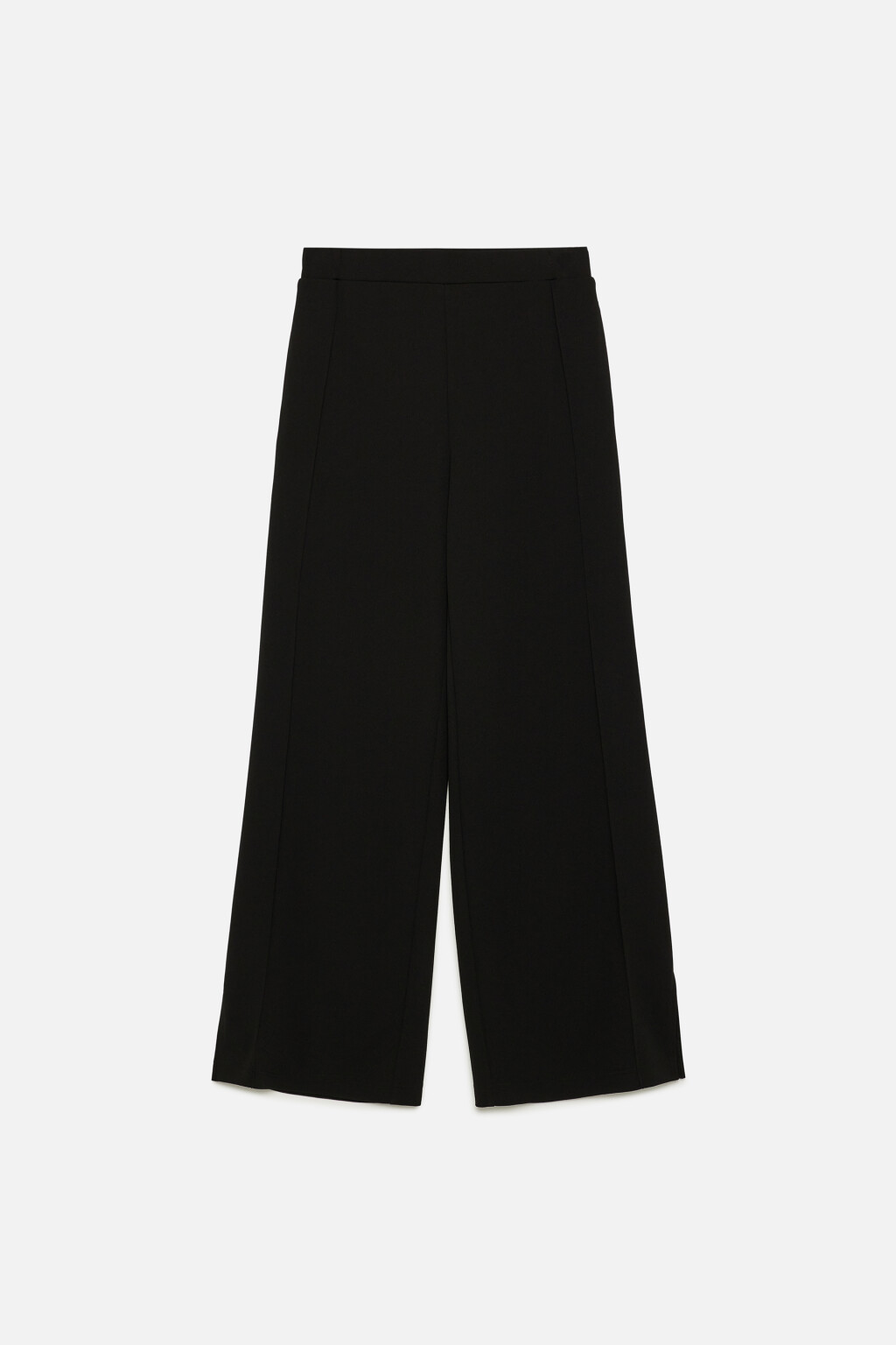 Брюки широкие с высокой посадкой и поясом-резинкой - цвет черный - 7