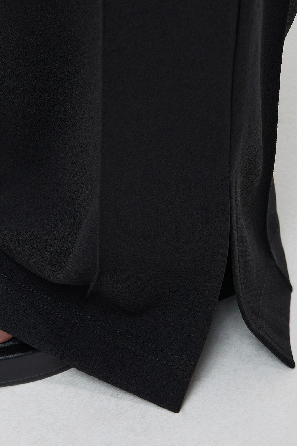 Брюки широкие с высокой посадкой и поясом-резинкой - цвет черный - 6