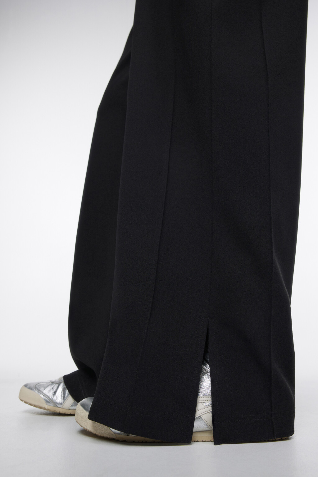 Брюки костюмные с поясом-резинкой - цвет черный - 6