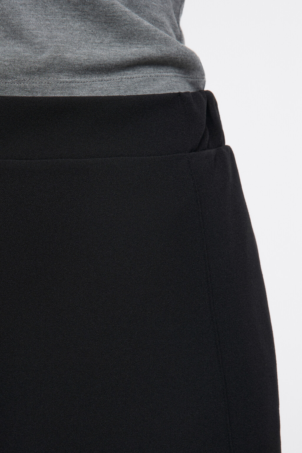 Брюки костюмные с поясом-резинкой - цвет черный - 7