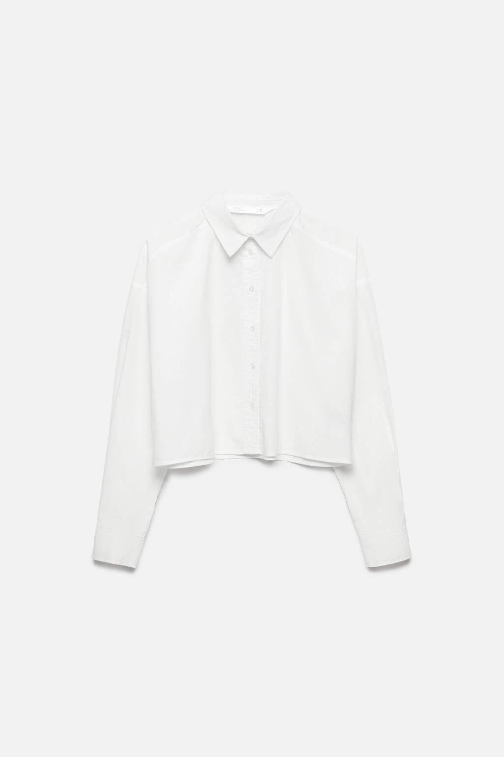 Блузка-рубашка CropShirt укороченная - цвет белый - 8