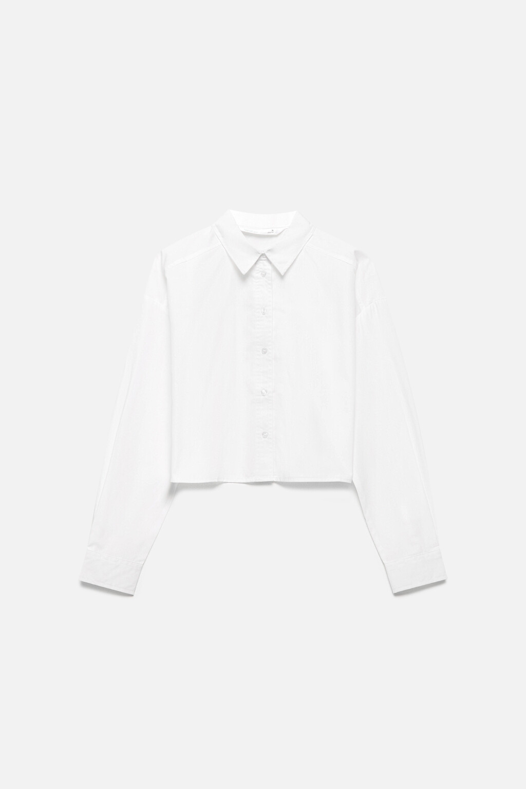 Блузка-рубашка CropShirt укороченная - цвет белый - 8