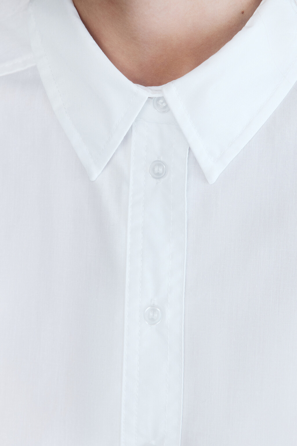 Блузка-рубашка CropShirt укороченная - цвет белый - 6