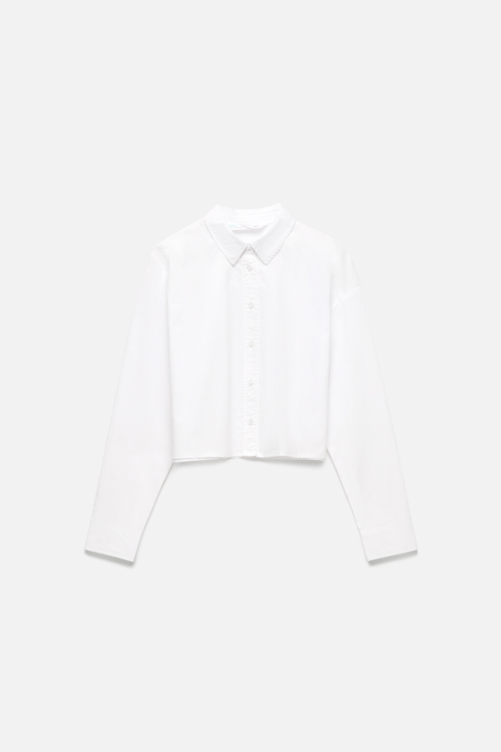 Блузка-рубашка базовая укороченная - цвет белый - 8