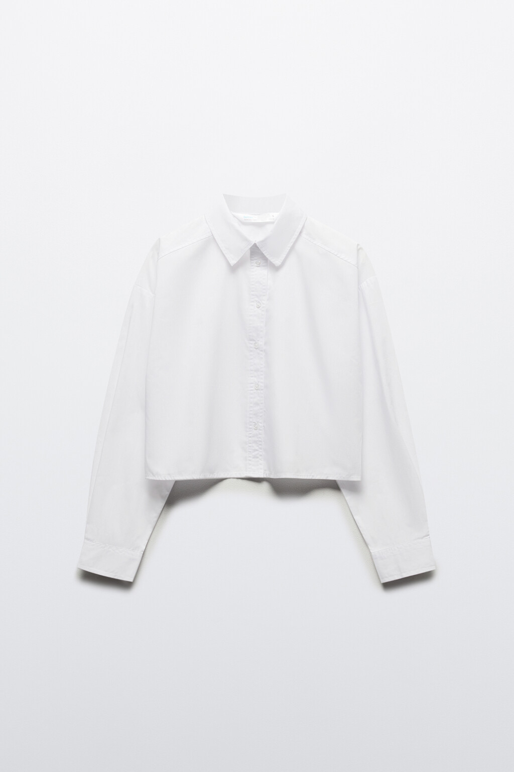 Блузка-рубашка базовая укороченная - цвет белый - 8