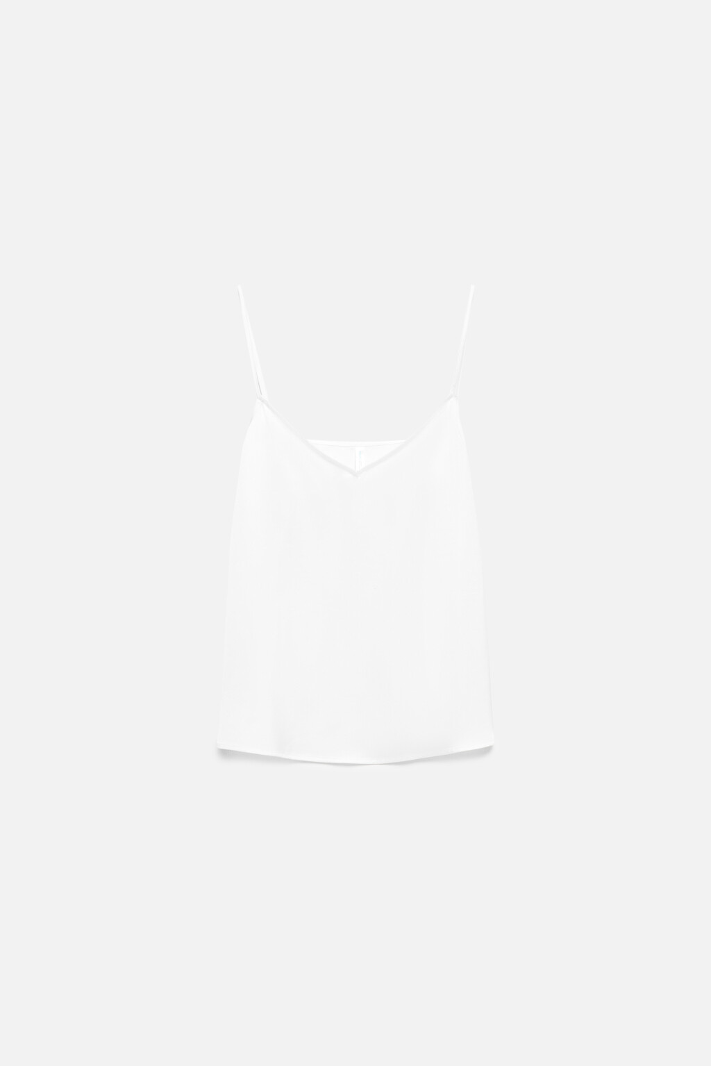 Блузка-майка EVA атласная на тонких бретельках - цвет белый - 9