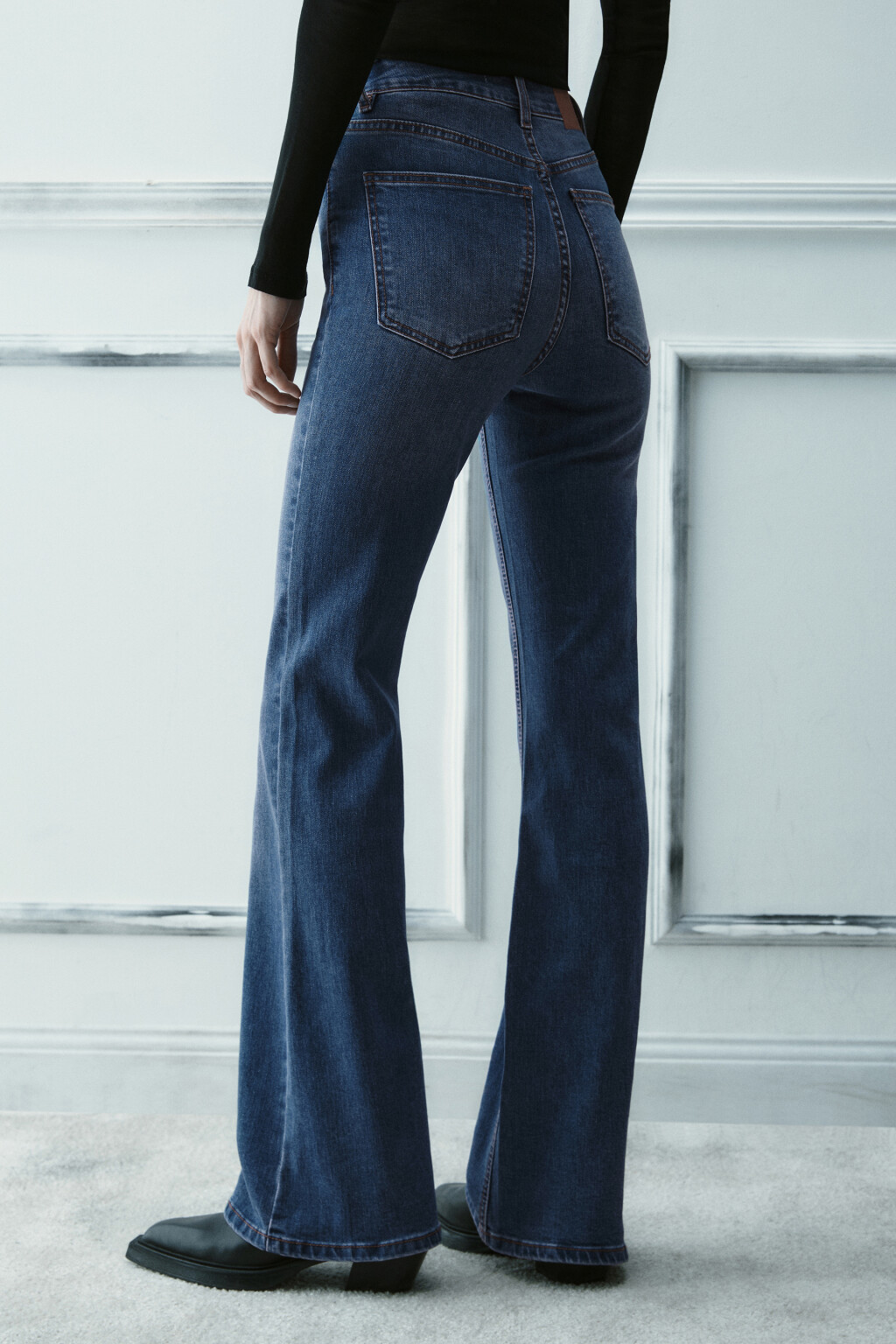 Джинсы клеш с высокой посадкой - цвет голубой - 2