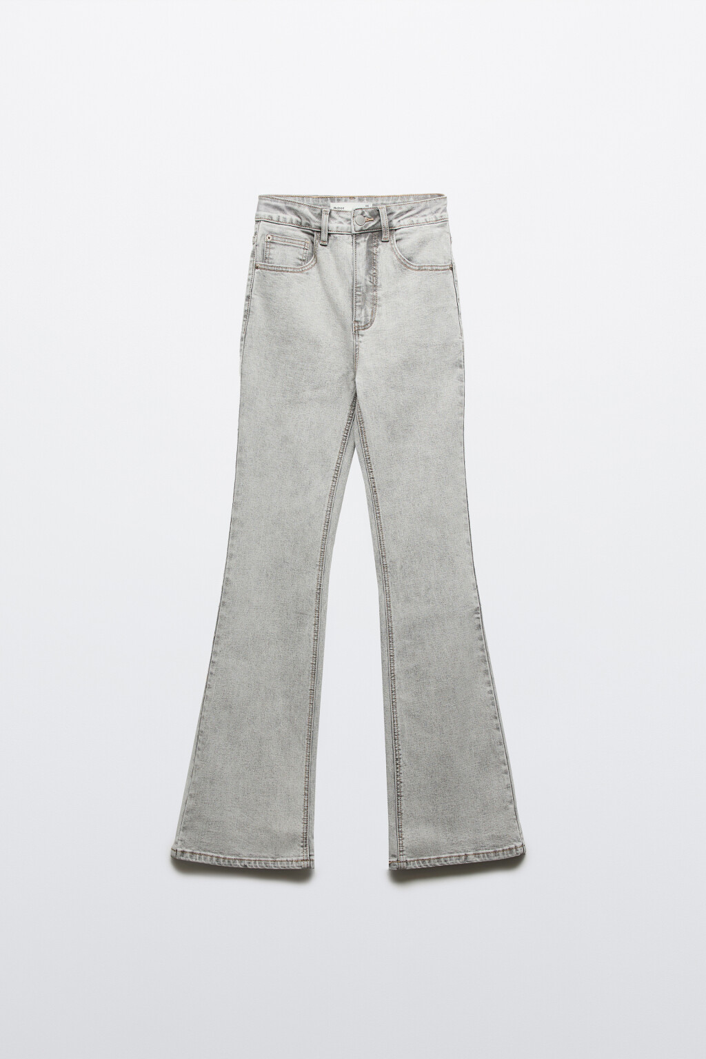 Джинсы клеш с высокой посадкой - цвет серый - 1