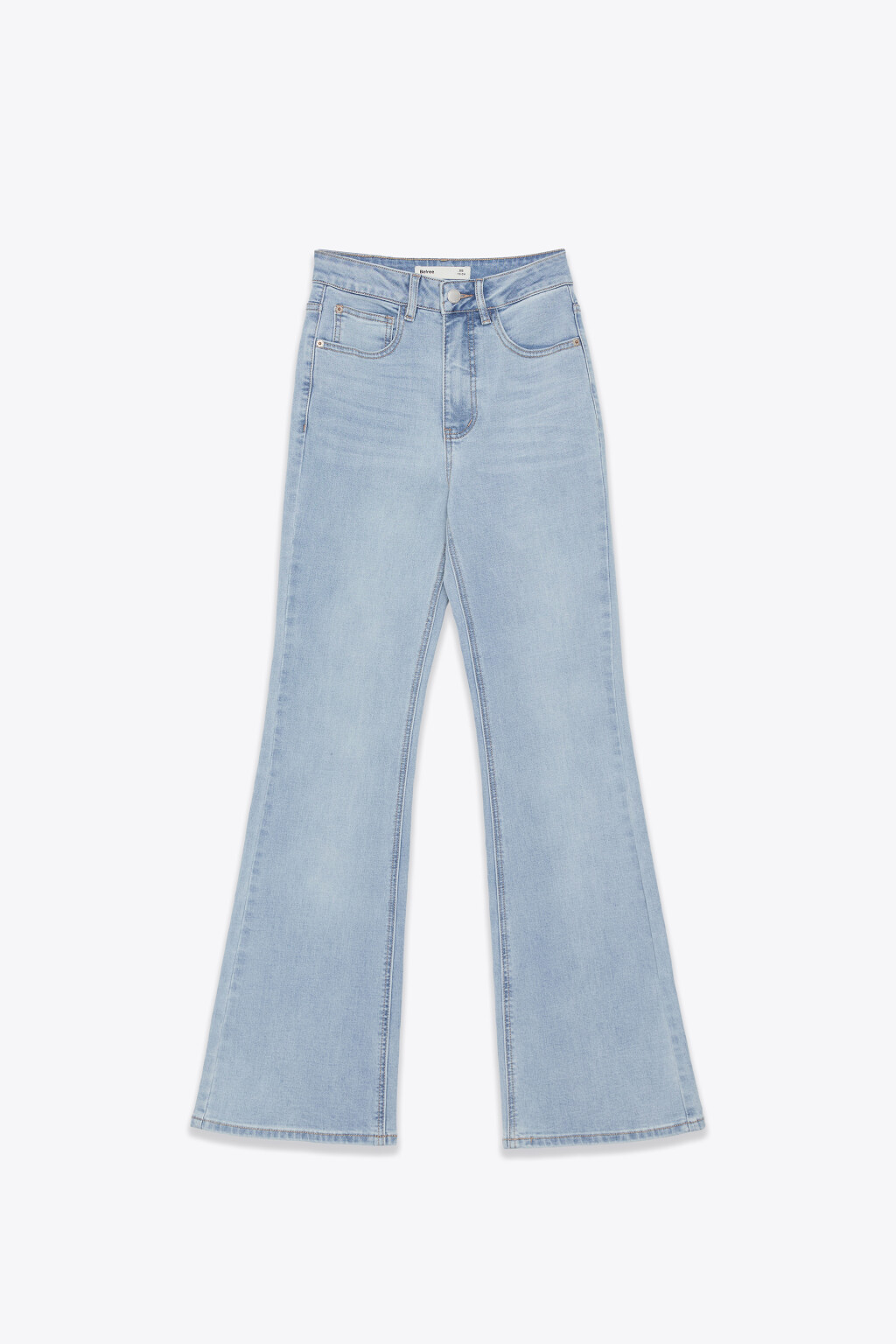 Джинсы клеш с высокой посадкой - цвет голубой - 1