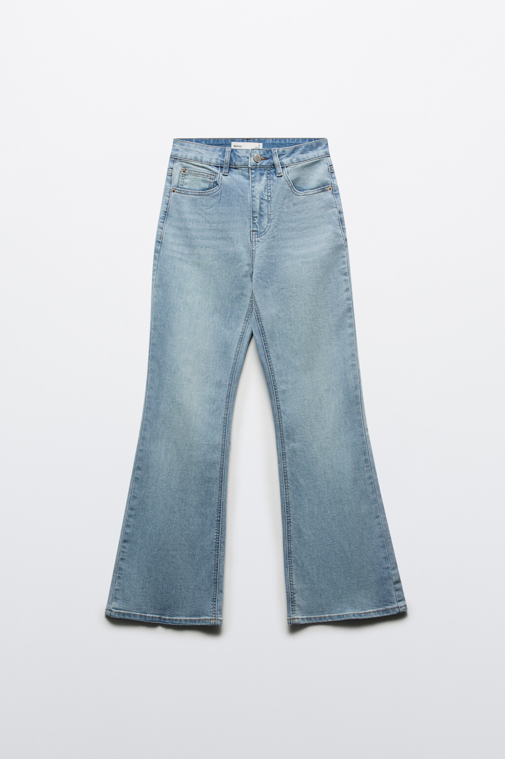 Джинсы клеш с высокой посадкой - цвет голубой - 6