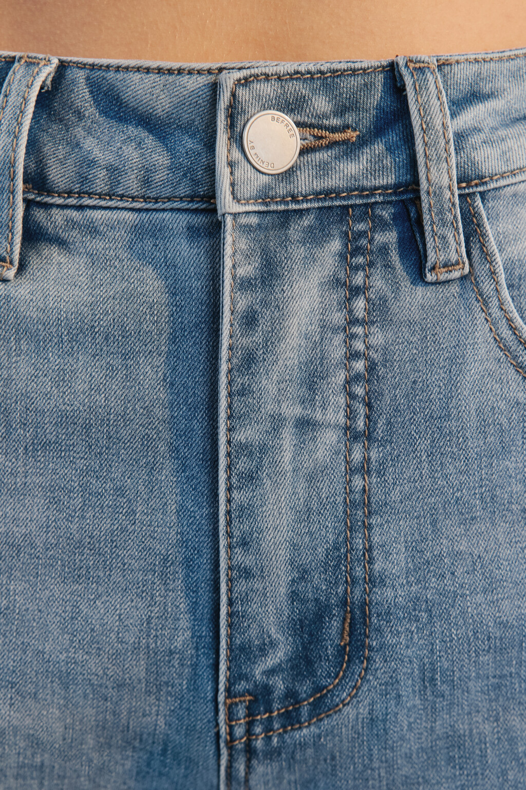 Джинсы клеш с высокой посадкой - цвет голубой - 4