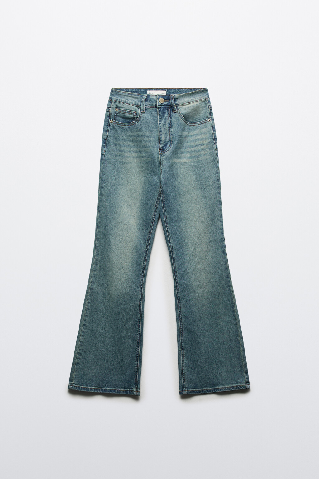 Джинсы клеш с высокой посадкой - цвет синий - 6