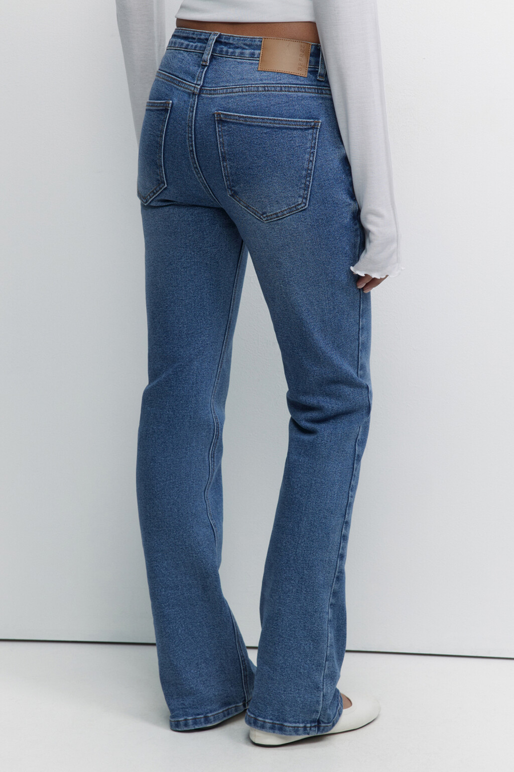 Джинсы Flare расклешенные с высокой посадкой - цвет голубой - 3