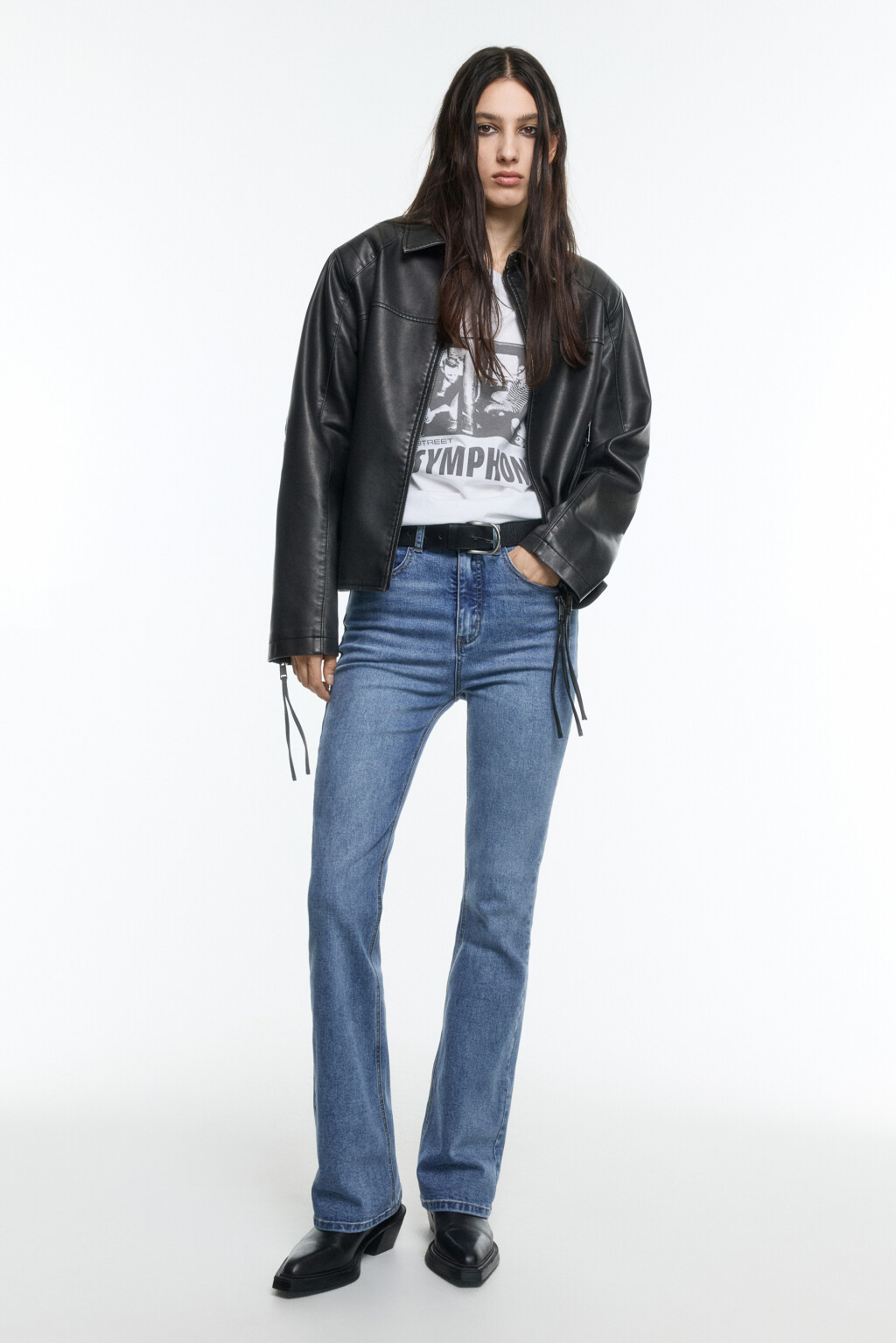 Джинсы flare расклешенные с высокой посадкой - цвет голубой - 6