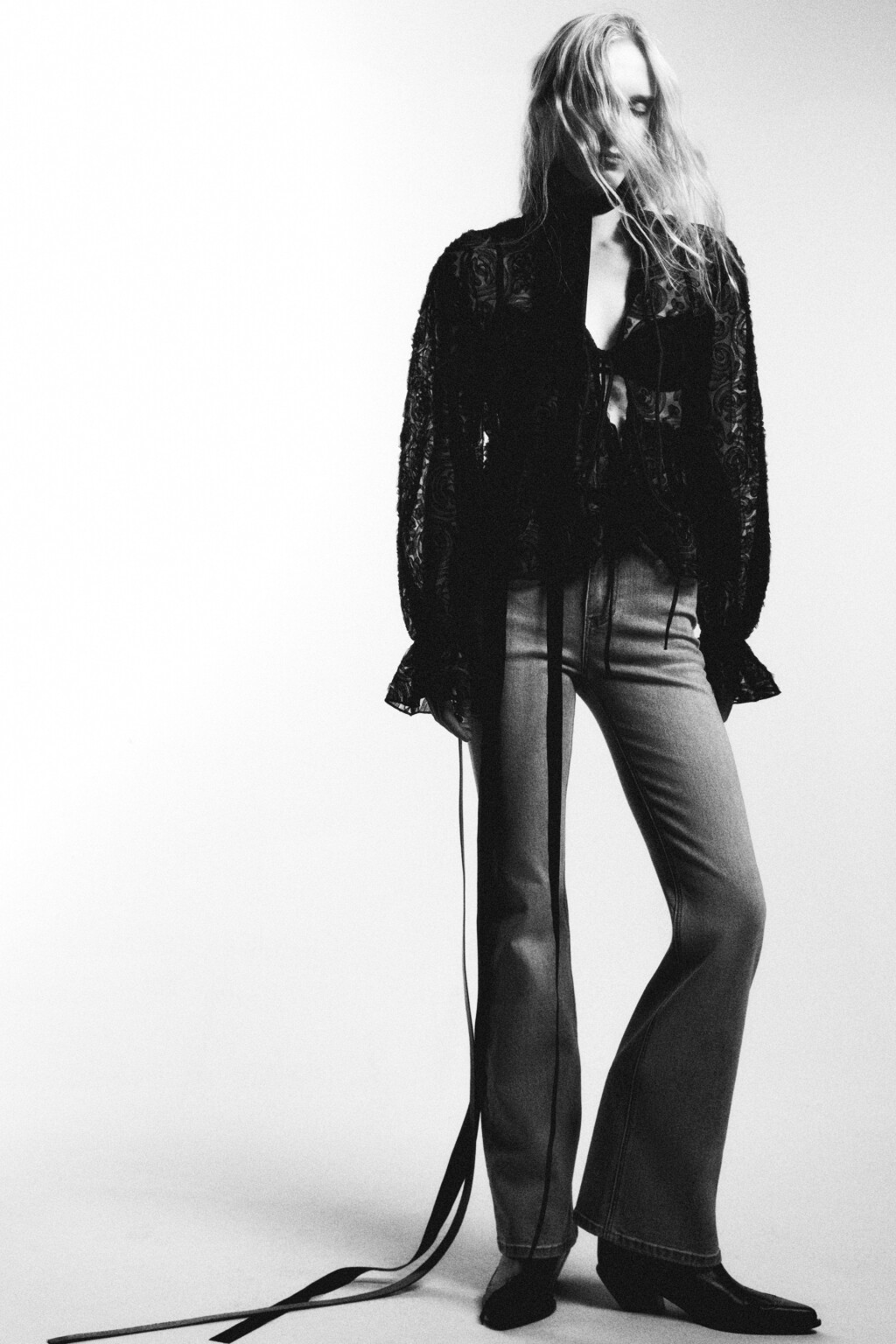 Джинсы flare расклешенные с высокой посадкой - цвет голубой - 10