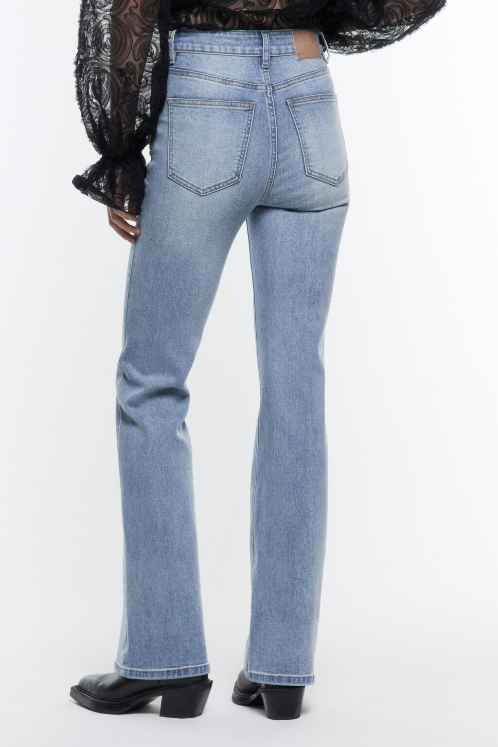 Джинсы flare расклешенные с высокой посадкой - цвет голубой - 5