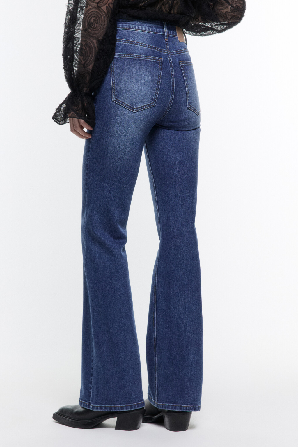Джинсы flare расклешенные с высокой посадкой - цвет голубой - 5