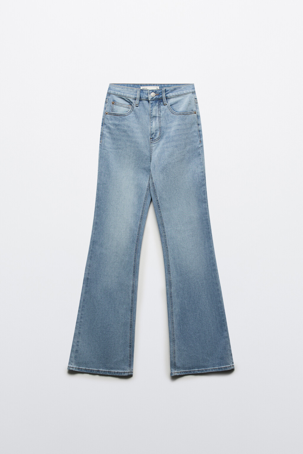 Джинсы клеш с высокой посадкой - цвет голубой - 9