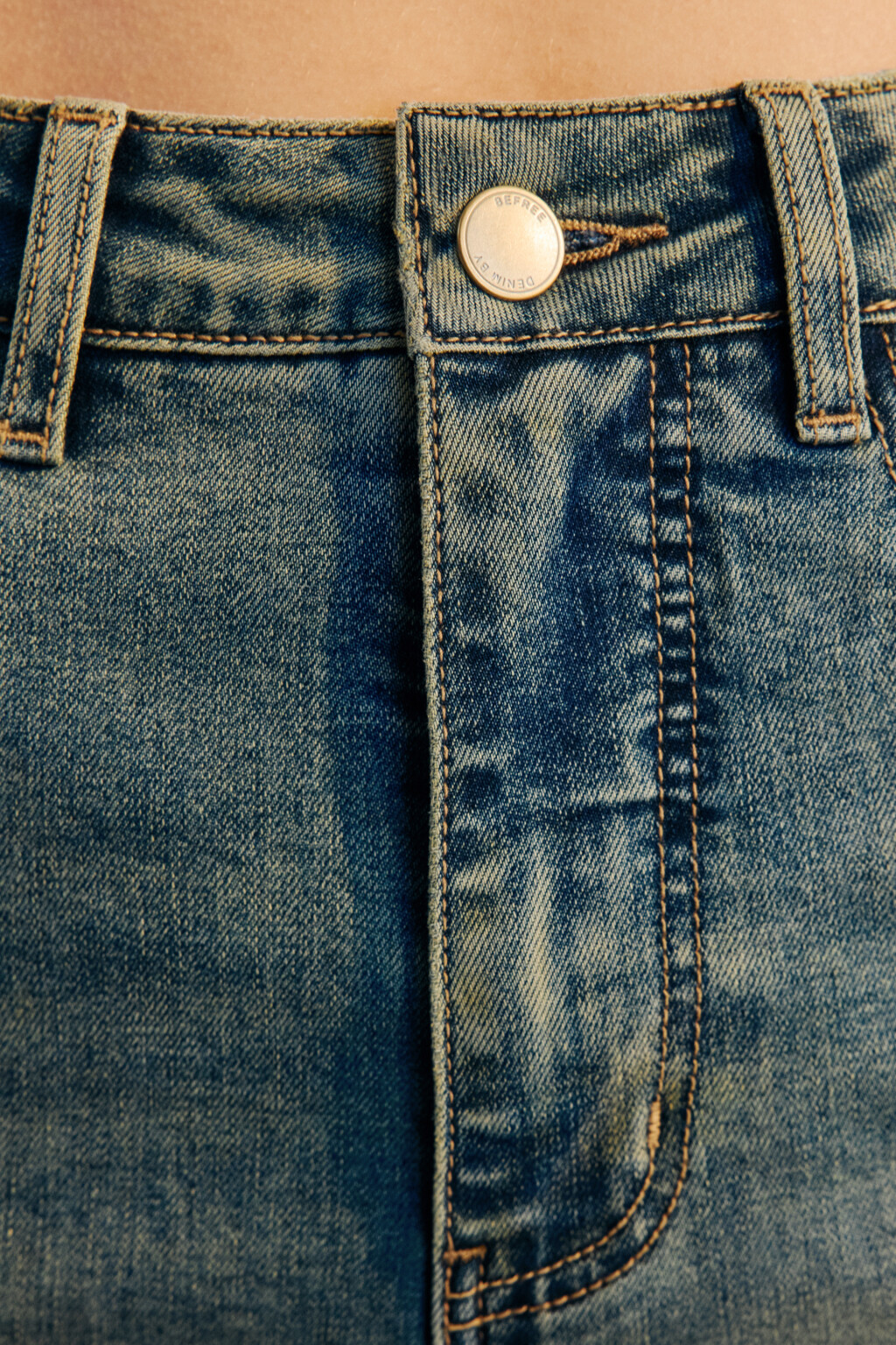 Джинсы клеш с высокой посадкой - цвет синий - 6