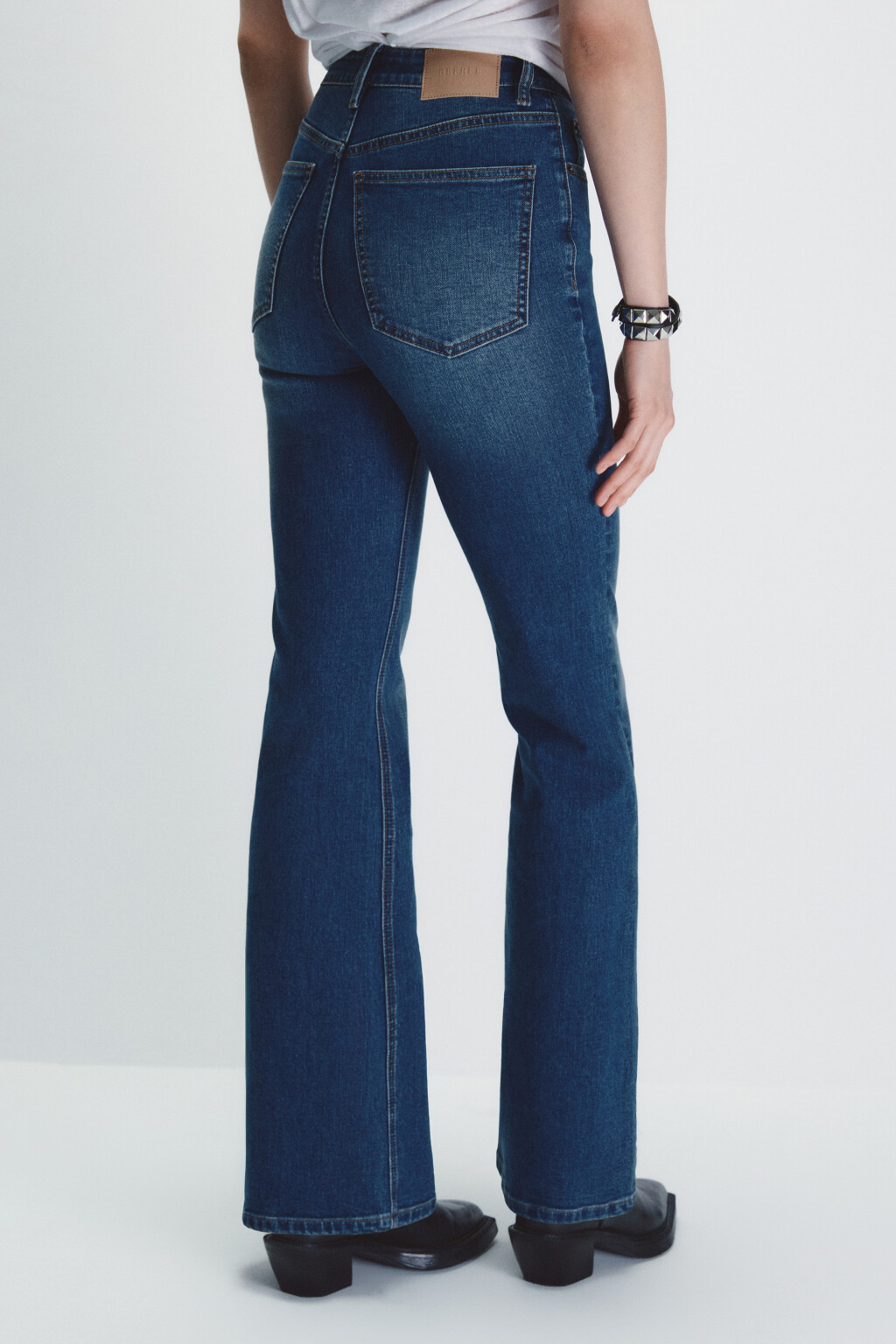 Джинсы клеш с высокой посадкой - цвет голубой - 3