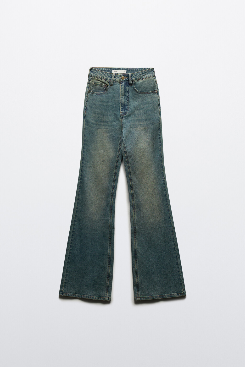 Джинсы клеш с высокой посадкой - цвет синий - 7